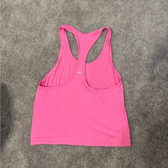 Pink Racerback Alo Tank Top - Picture 2 of 3